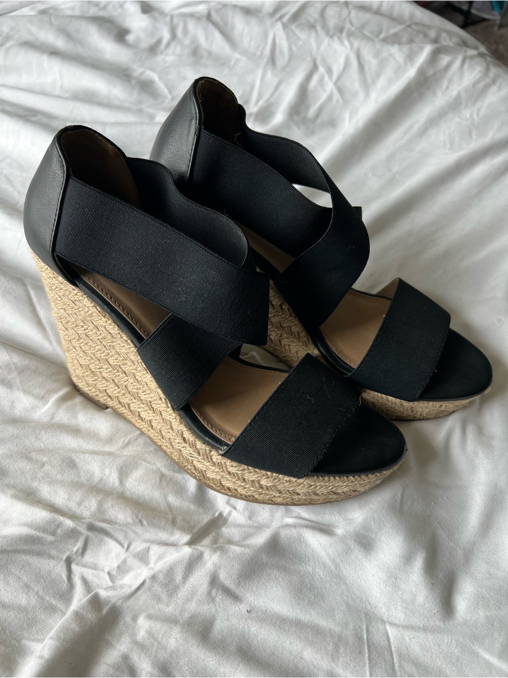 Mossimo Supply Co. Black Espadrille Wedge Sandals